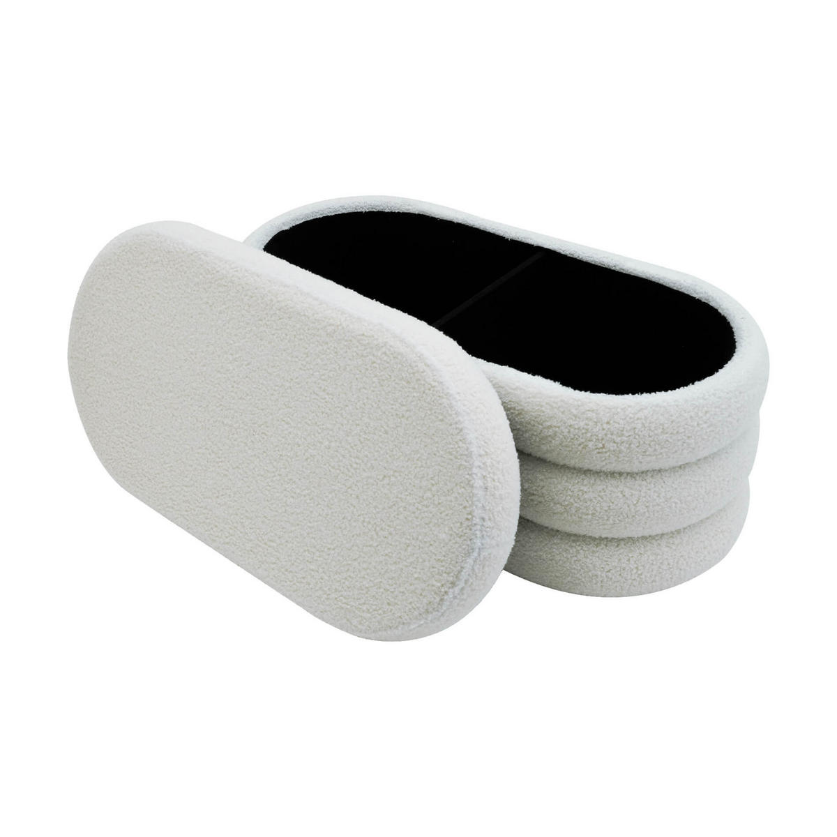 FUSSHOCKER Weiß 38/76/38 cm - Weiß, Textil (38/38/76cm) - Mobili Rebecca
