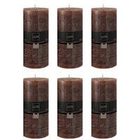 DUFTKERZE ZART - Dunkelbraun - XXL - 150 Std. - 6er set - Braun, Paraffin (10/20cm) - J-Line