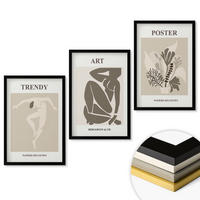 WANDBILDER 3er-Set - 40x60 cm Schwarzer Rahmen - Matisses Pflanzenfiguren - Schwarz, Kunststoff (40/60cm) - ArtPrintCave