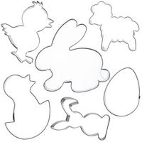 AUSSTECHFORMEN-SET Ostern XL 6-teilig Silber - Silberfarben, Metall (9/2.1/10cm) - Orion 