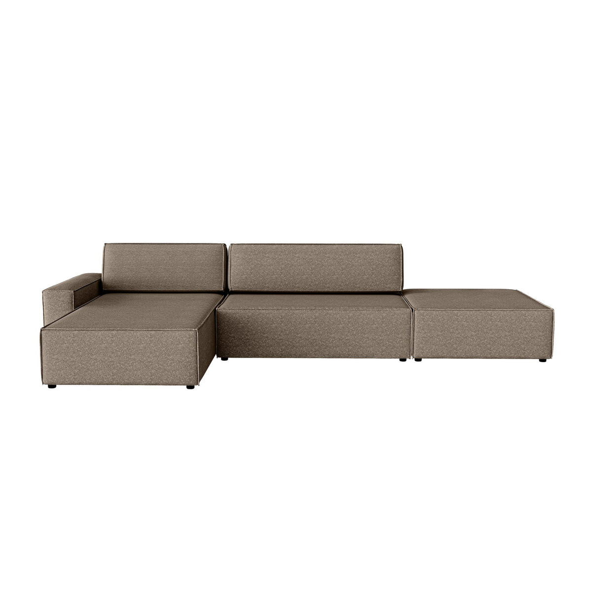 ECKSOFA Lummo La mit Schlaffunktion, Braun - Braun, Textil (363/185cm) - Fedve