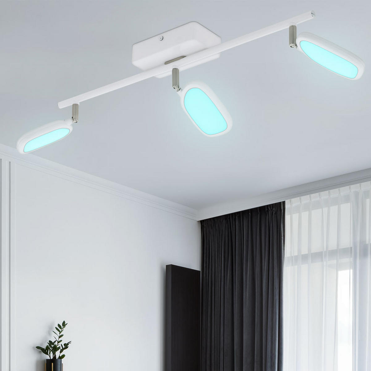 LED DECKENSTRAHLER Weiß schwenkbar - Weiß, Metall (59/8/8cm)