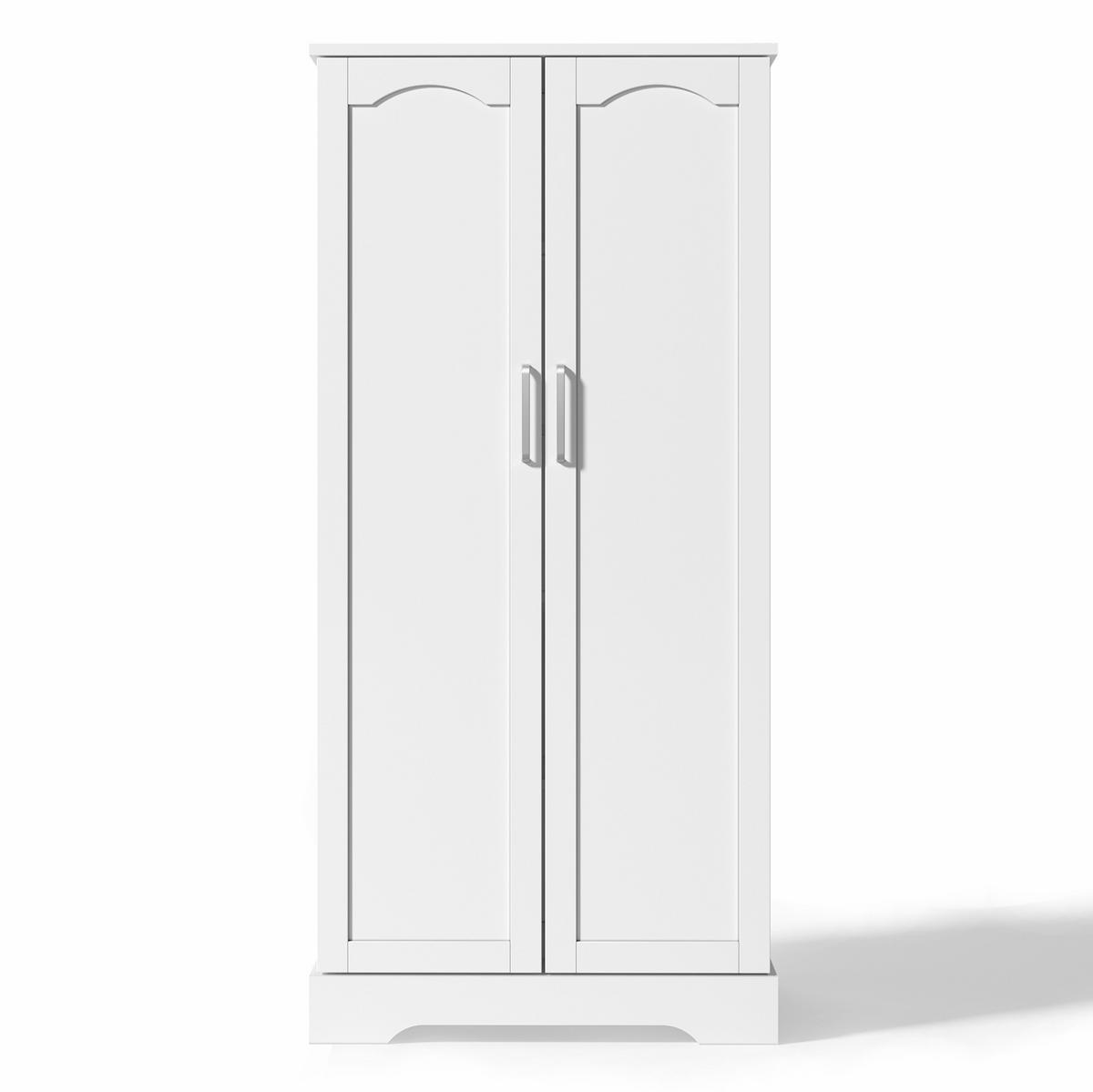 BUFFETSCHRANK 60/35/128 cm aus MDF mit LED-Sensorleuchte und höhenverstellbaren Einlegeböden, Weiß - Weiß, Holzwerkstoff (60/128/35cm) - Redom