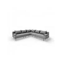 GARTENSOFA BAHAMA L - Wetterfeste Balkonmöbel & Terrassenmöbel Außen - Moderne Lounge Möbel für Garten - Balkon & Terrasse - Grau - Grau, Kunststoff (298/75/298cm) - Trada