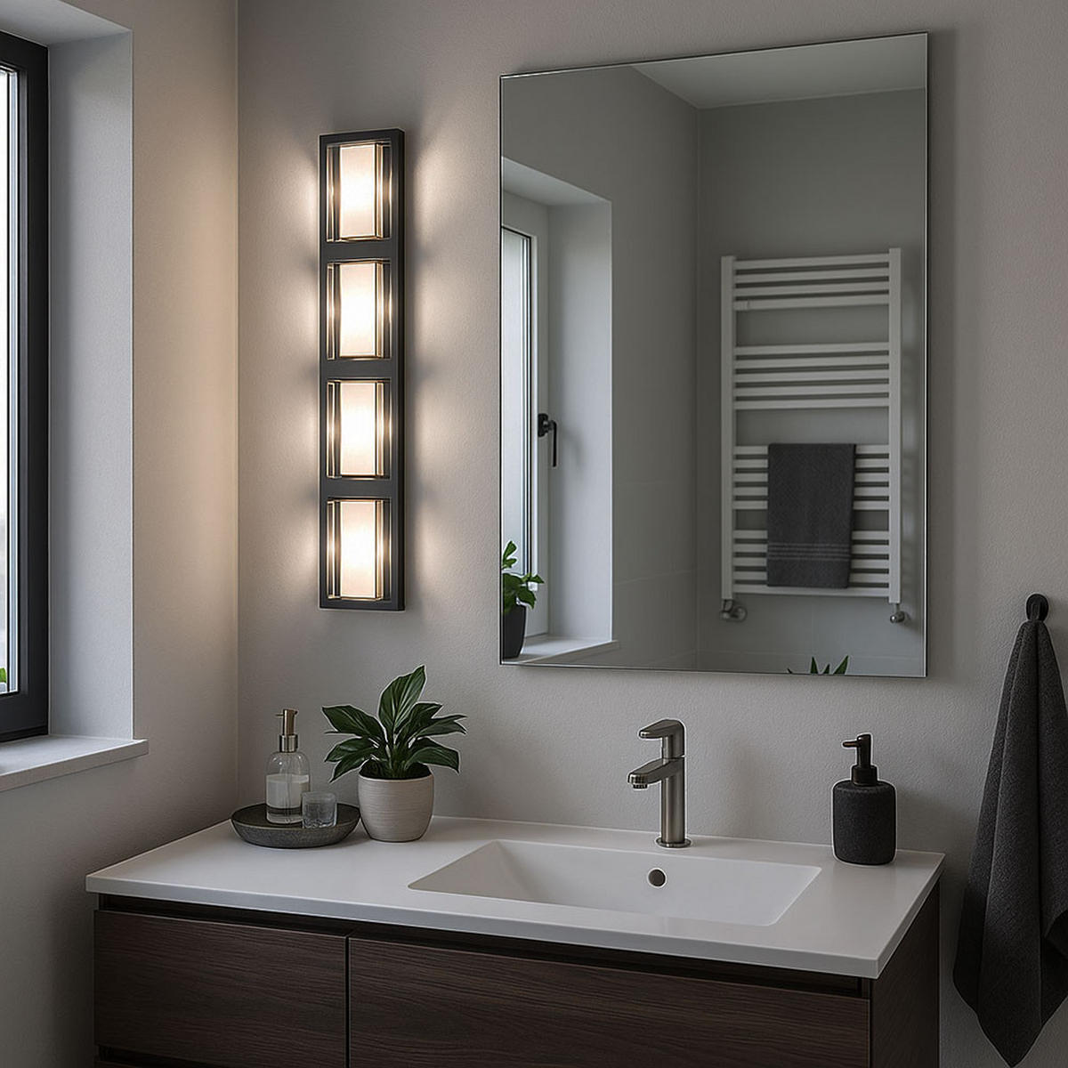 LED WANDLEUCHTE Adonia Aluminium Silber - Silberfarben, Glas (10/6.5/60cm) - Esto