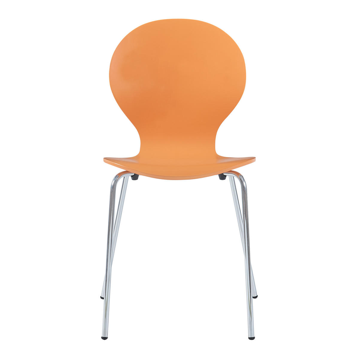 ESSZIMMERSTUHL-SET 4 TLG. Etne - Chromfarben/Orange, Holz/Metall (48/85/50cm) - [en.casa]