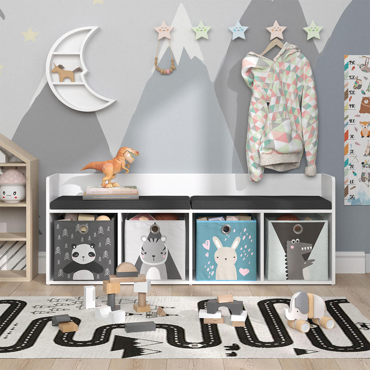 DĚTSKÁ POLICE Luigi Bílá - bílá, kompozitní dřevo (31.2/53.4/142.4cm) - Vicco