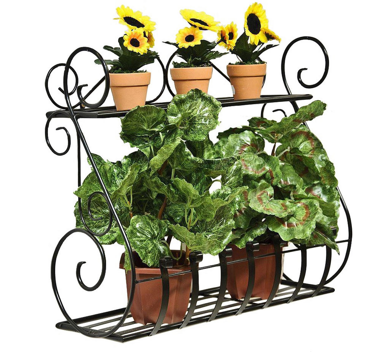 WANDBLUMENHALTER Sebino aus Metall Schwarz 50 cm - Schwarz, Metall (50/44/21cm) - DanDiBo