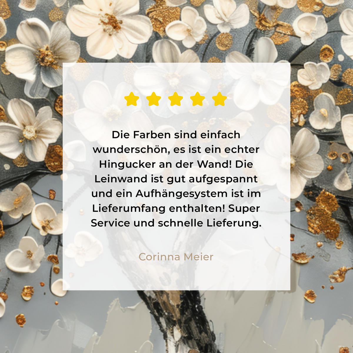 LEINWANDBILD Baum - Blumen - Weiß - Natur - Kunst Wandbilder 80x60 cm - Weiß, Textil (80/60cm) - MuchoWow