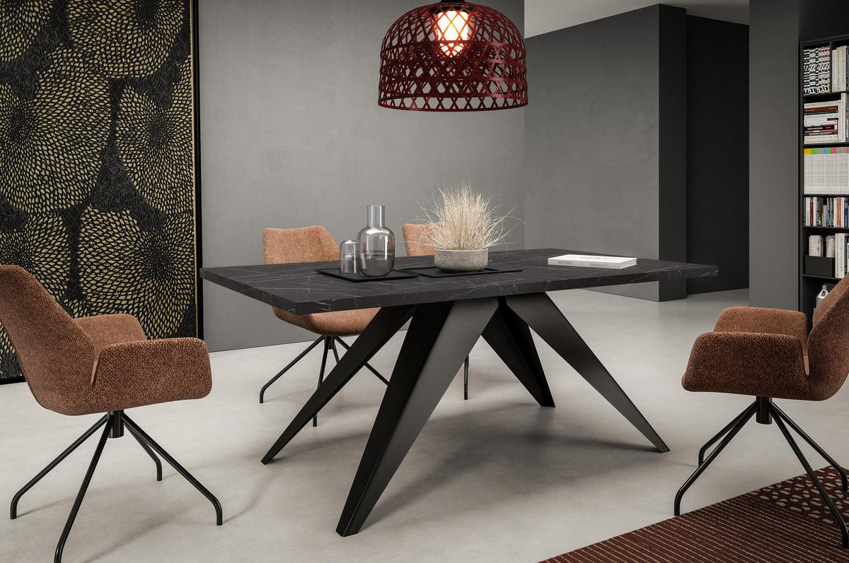ESSTISCH VENTO Schwarz 80x240x76 cm - Schwarz, Holzwerkstoff (240/80/76cm) - FURNLUX