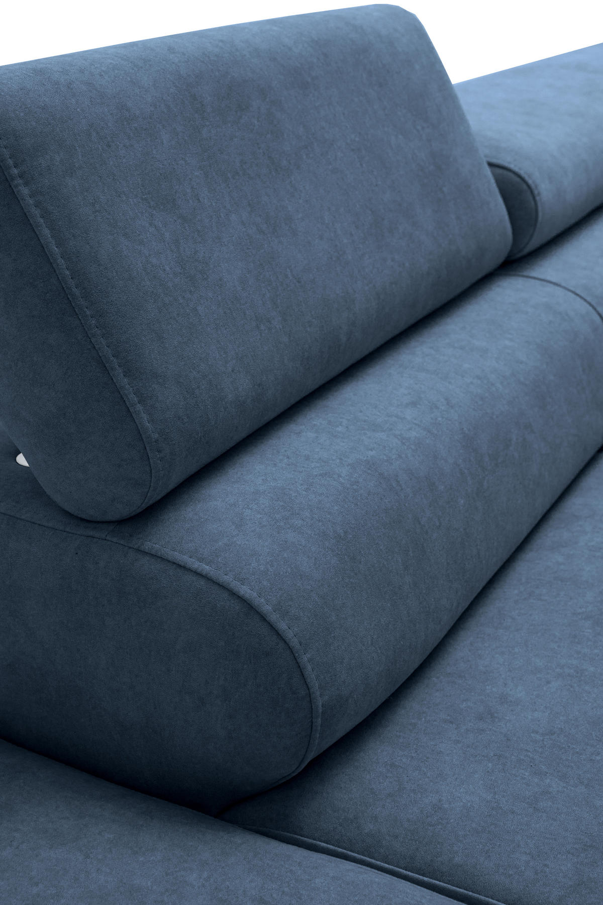 ECKSOFA PRIAM L Rechts mit Schlaffunktion 125x195 Velours Blau - Blau/Schwarz, Holz/Textil (203/275cm) - Muffo