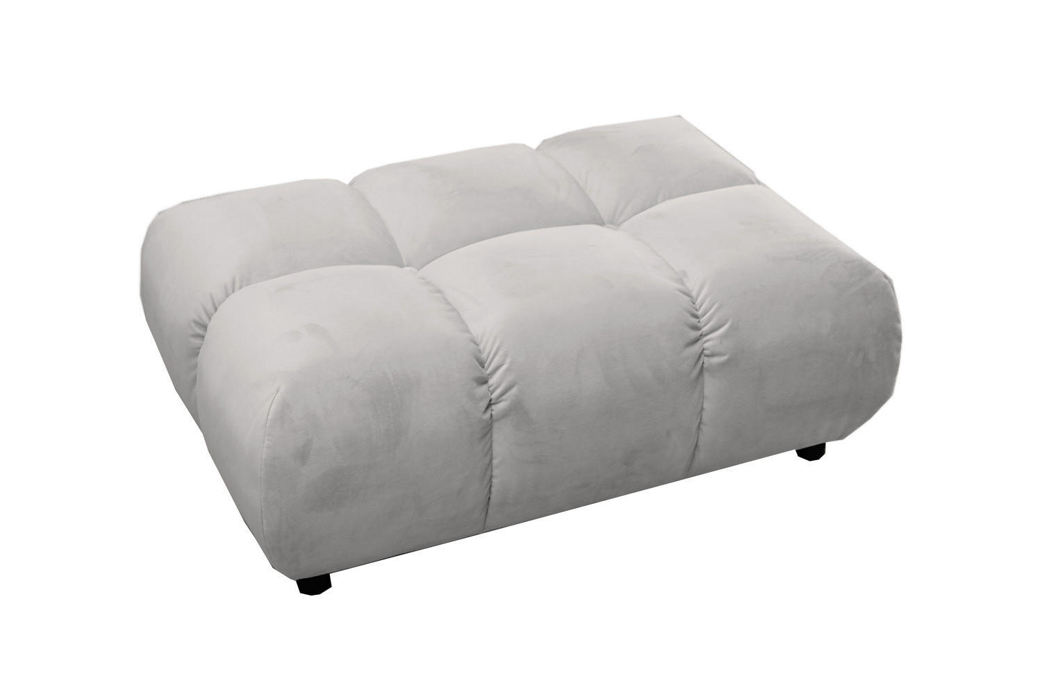 HOCKERBANK VIVIEN Silber Velvet - Silberfarben, Textil (108/41/73cm) - KAWOLA