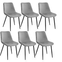 STUHL 6er Set Monroe 48 x 59 x 82 5 cm grau - Grau, Textil (48/82.5/59cm) - tectake