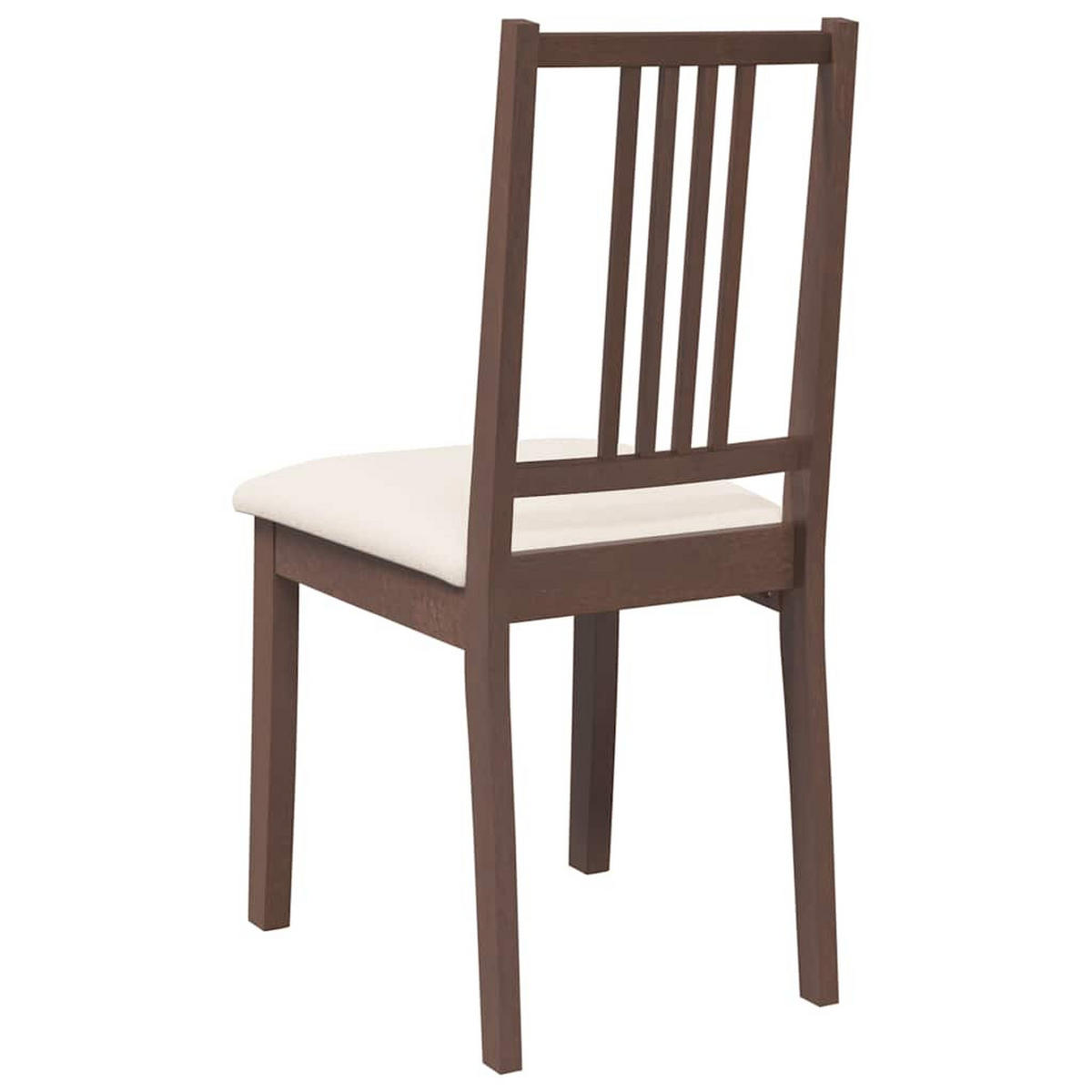 ESSZIMMERSTÜHLE mit Kissen 2 Stk. Braun Massivholz Gummibaum 40*47.5*89cm - Braun/Weiß, Holz (40/89/47.5cm) - ZMH