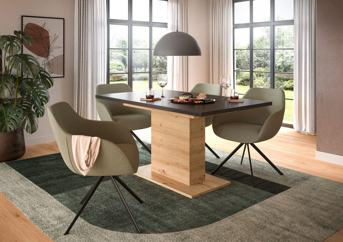 ESSTISCH Velo (B/H/T: ca. 150/76/90 cm) in Artisan Oak Nachbildung/grau - Eiche Artisan, Holzwerkstoff (90/150/76cm)