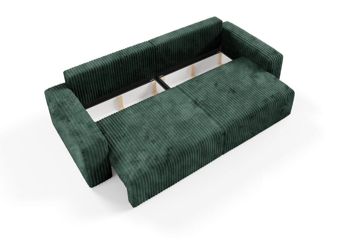 SCHLAFSOFA 4-Sitzer Cord Grün - Grün, Textil (244/70/102cm) - Furnisell