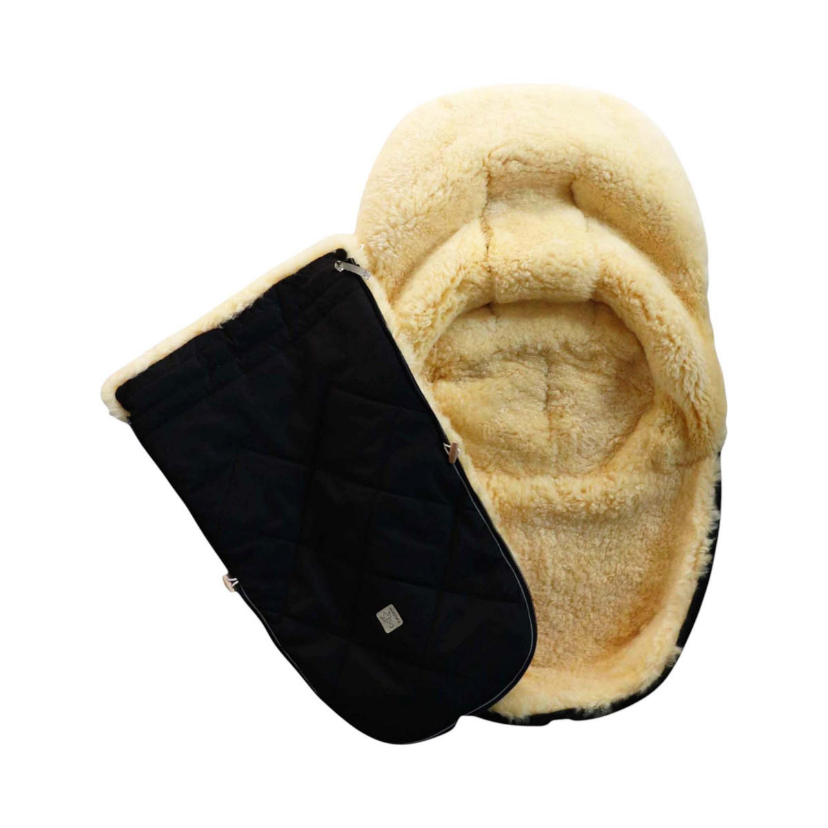 LAMMFELL-FUSSSACK Classic for Bugaboo, black - Schwarz, Fell (45/100cm) - Kaiserbaby