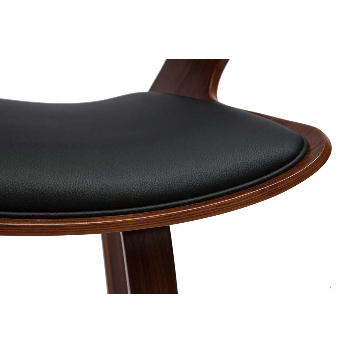 BARHOCKER Schwarz Dunkles Holz H65 cm SYRAH - Walnussfarben, Holz (51/92/53cm) - Miliboo