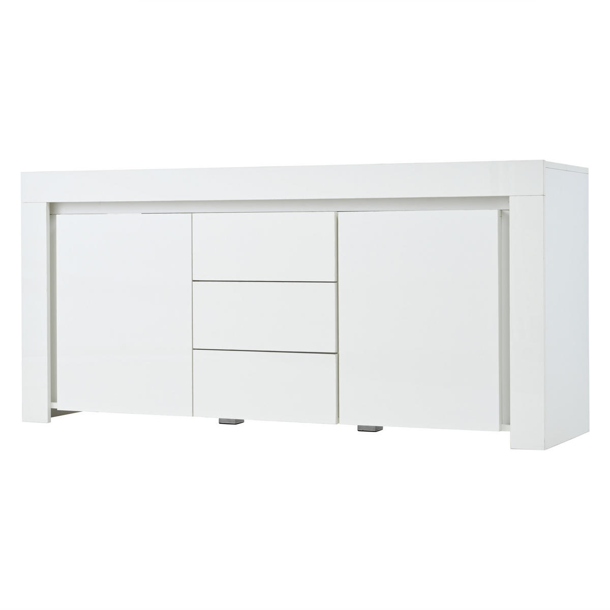 SIDEBOARD Weiß, 140/40/65 cm, aus MDF, mit LED-Beleuchtung und Schubladen - Weiß, Holzwerkstoff (140/65/40cm) - CHICFURN