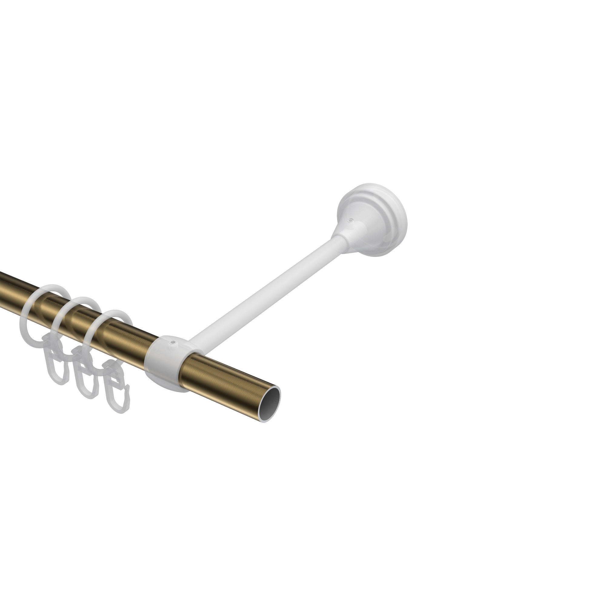 GARDINENSTANGE Primus Alessia 260 cm (geteilt in 2 x 130 cm), 1-läufig, 16 mm Ø Messing Antik - Messingfarben/Bronzefarben, Metall (260cm) - INTERDECO