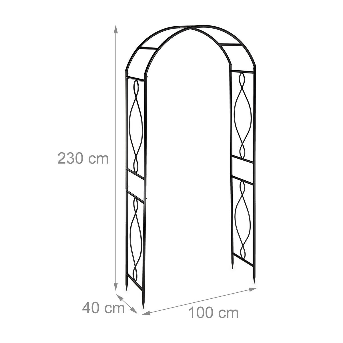 ROSENBOGEN - Schwarz, Metall (100/230/40cm) - Relaxdays