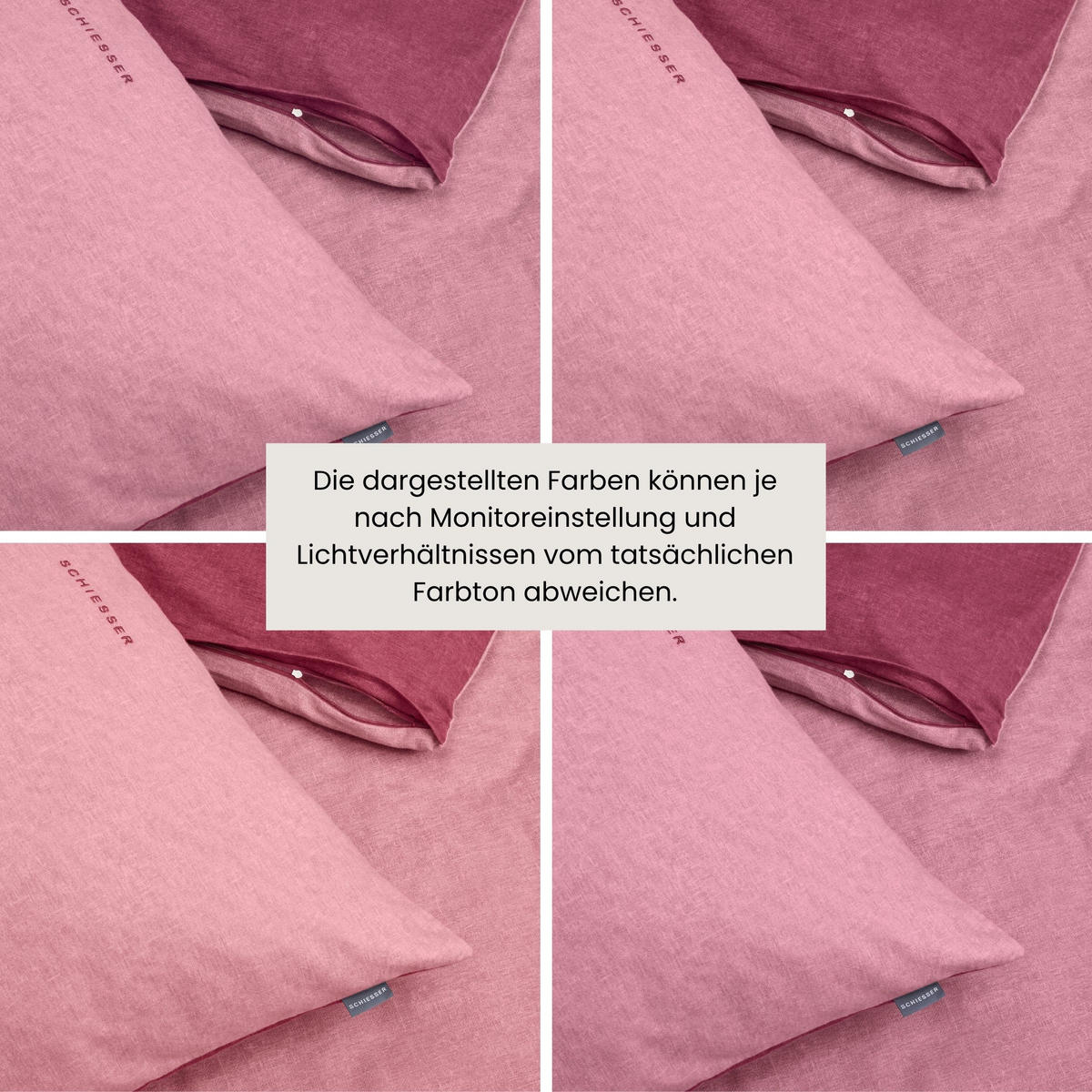 BETTWÄSCHESET Doubleface Feinbiber 2-teilig 155x220 cm Rosa - Rosa, Textil (155/220cm) - SCHIESSER