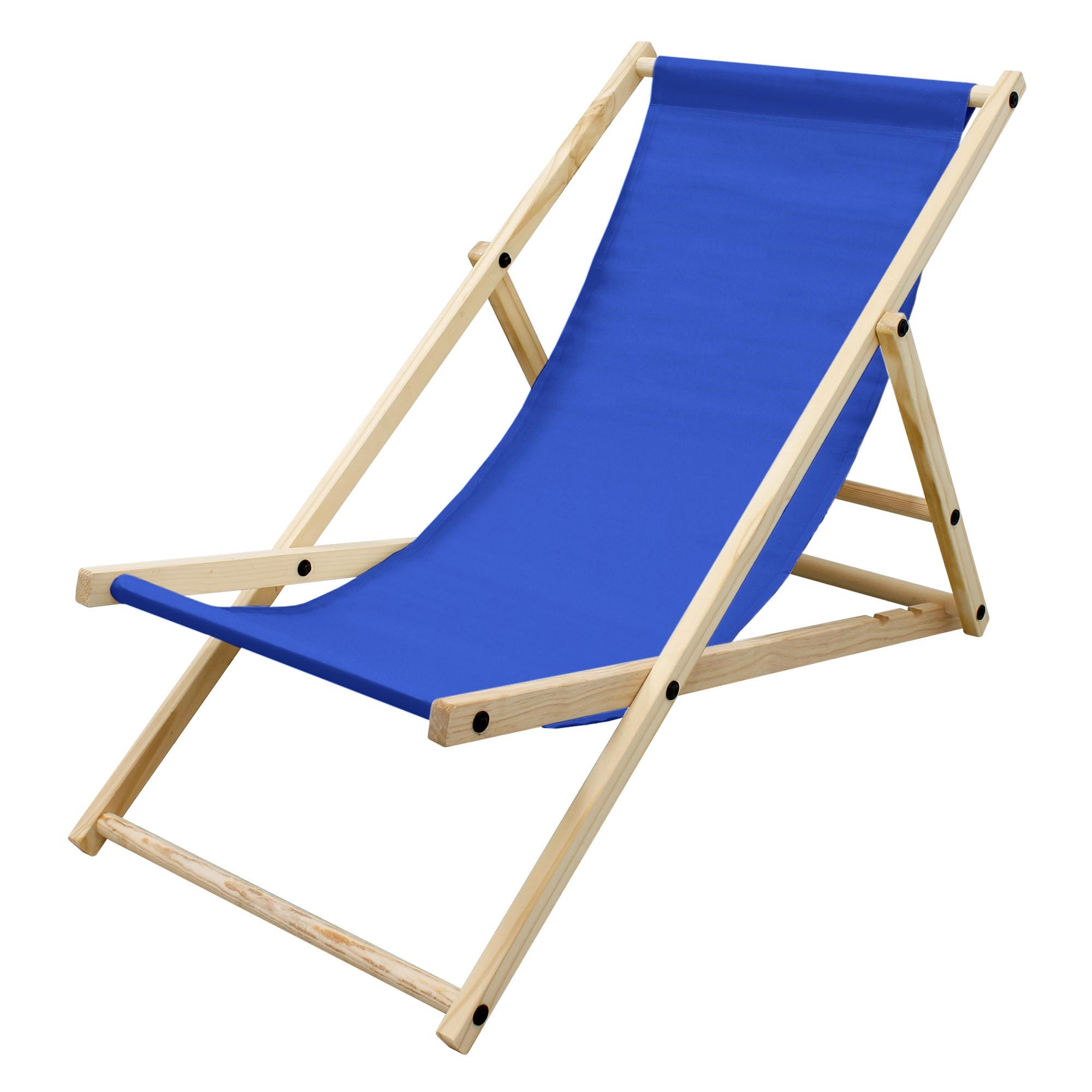 LIEGESTUHL samt Dunkelblau - Blau, Holz (52/83/117cm) - ECD-Germany