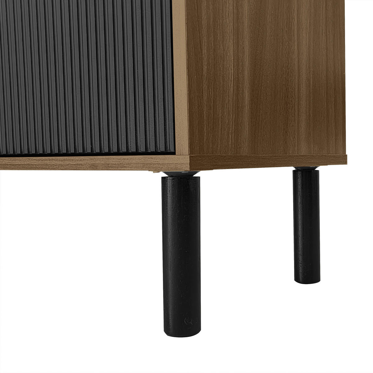 TV-SCHRANK 170cm 4 Türen Schwarz Holzoptik modern - Schwarz, Holzwerkstoff (38/47/170cm) - FLIEKS