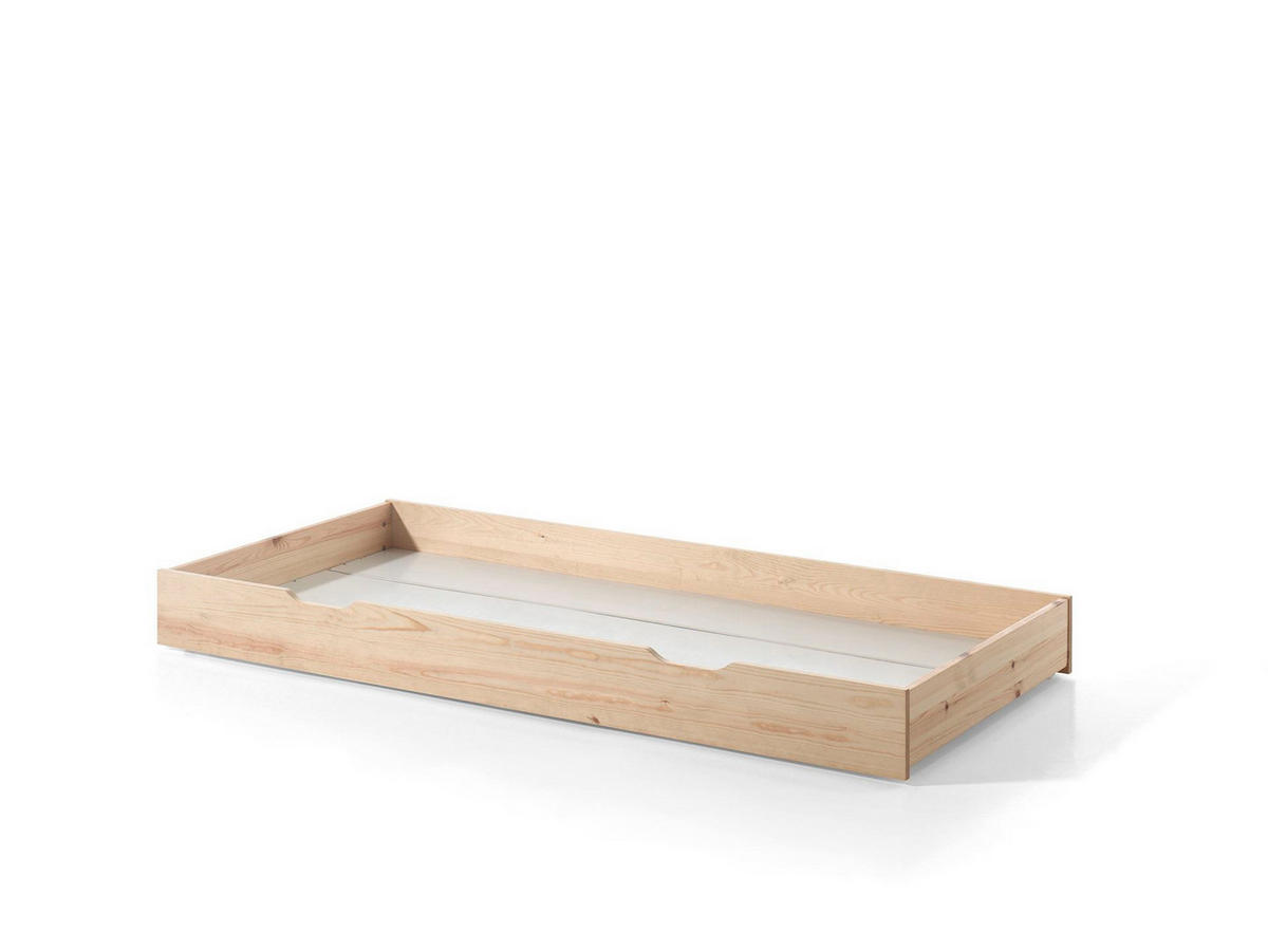 HAUSBETT Kapua 140x200 mit Bettschublade Kiefer Massivholz Natur - Kieferfarben, Holz (140/200cm) - 58aufmkessel