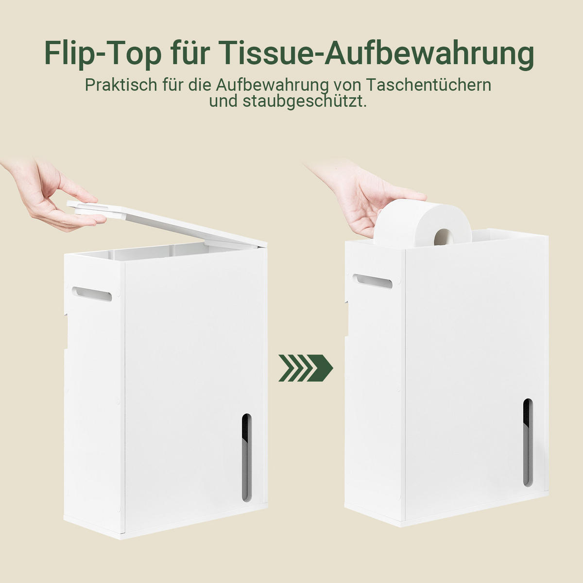 TOILETTENROLLENHALTER Weiß - Weiß, Holzwerkstoff (14/42/30cm) - SoBuy