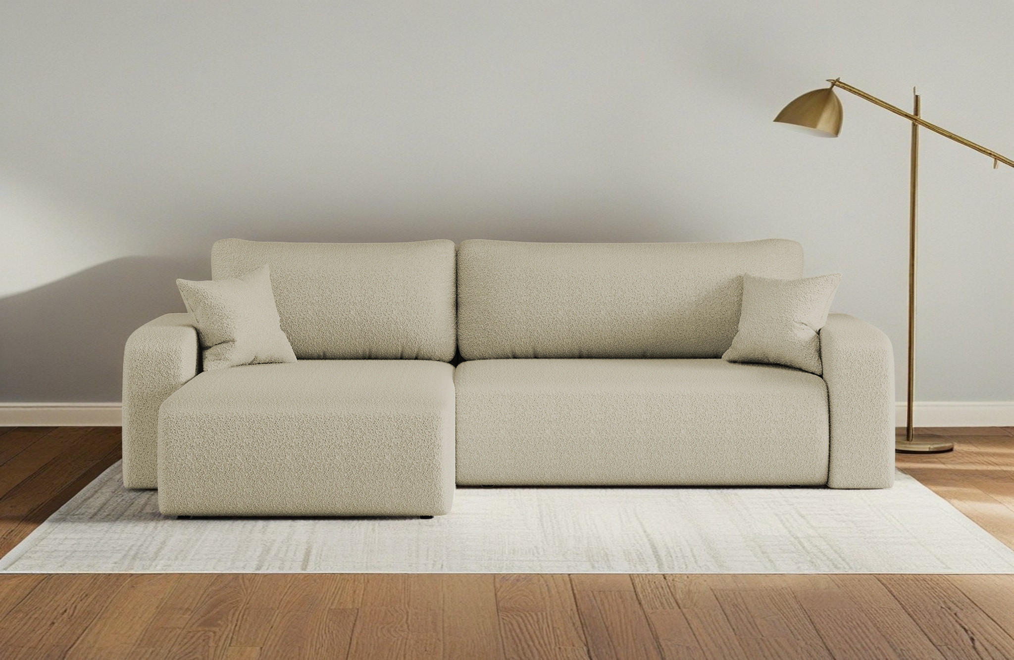 SCHLAFSOFA MILANO XL Und Bettkasten Stoff Quelle Beige Links - Beige, Holz (145/82/274cm) - Kaiser Möbel
