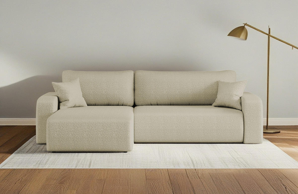 SCHLAFSOFA MILANO XL Und Bettkasten Stoff Quelle Beige Links - Beige, Holz (145/82/274cm) - Kaiser Möbel