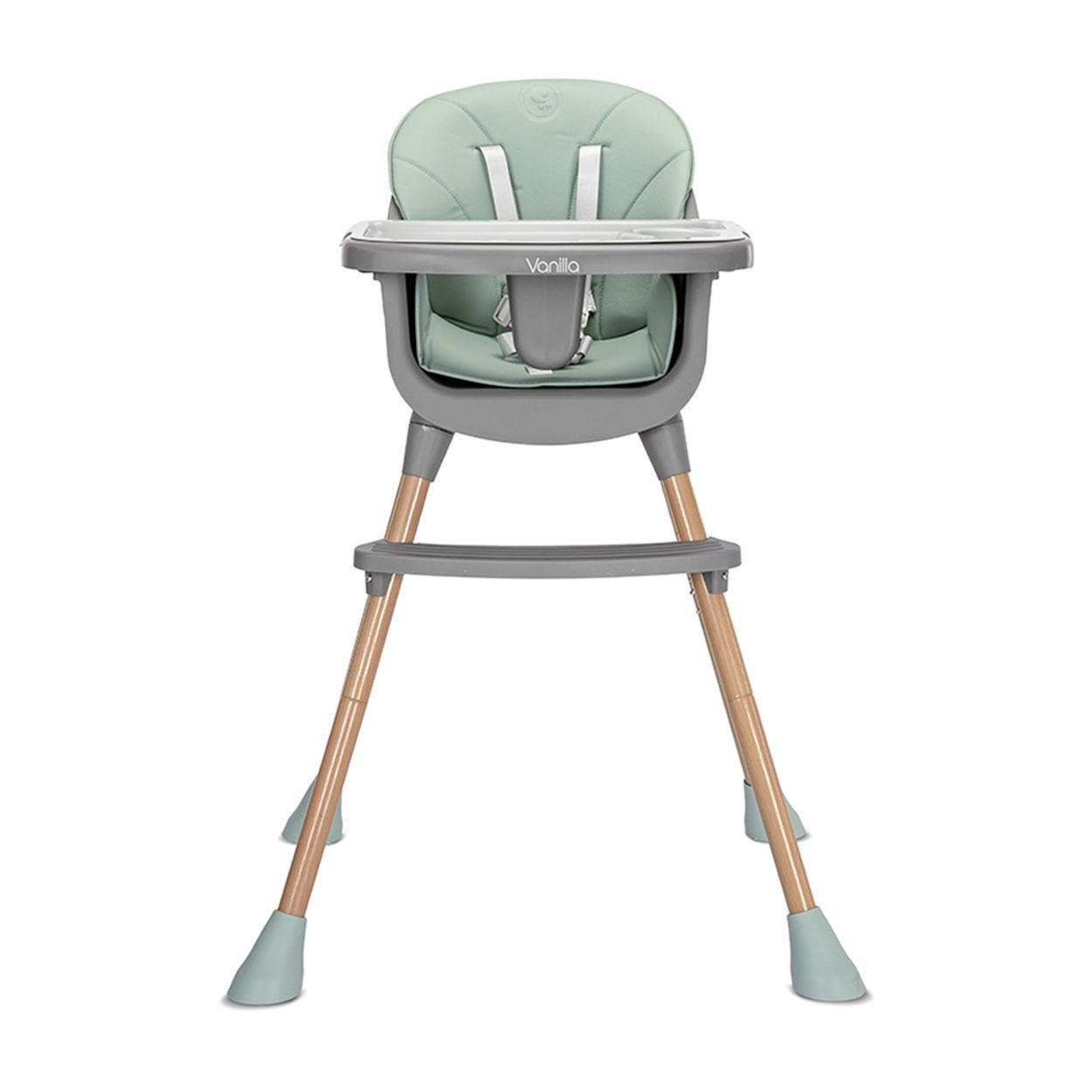 HOCHSTUHL Vanilla 3 in 1 grün Kinderstuhl, Tablett, Fußstütze, Gurt - Grün, Kunststoff (66/94/60cm) - Lorelli