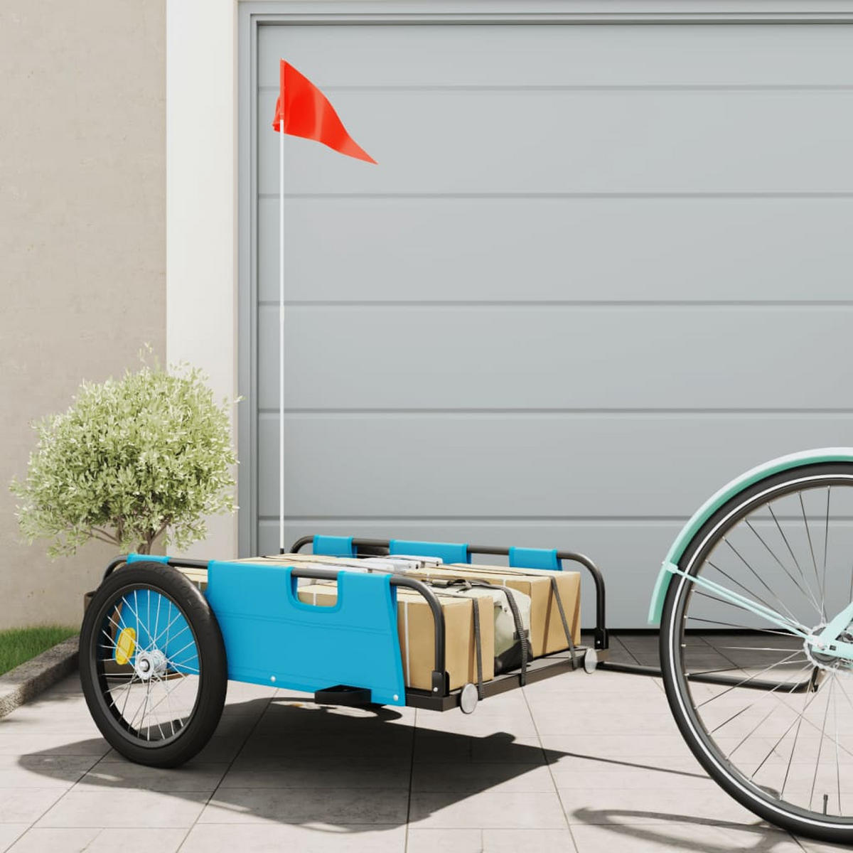 FAHRRADANHÄNGER Blau Oxford-Gewebe Und Eisen - Blau, Metall (68/38.5/135cm) - vidaXL