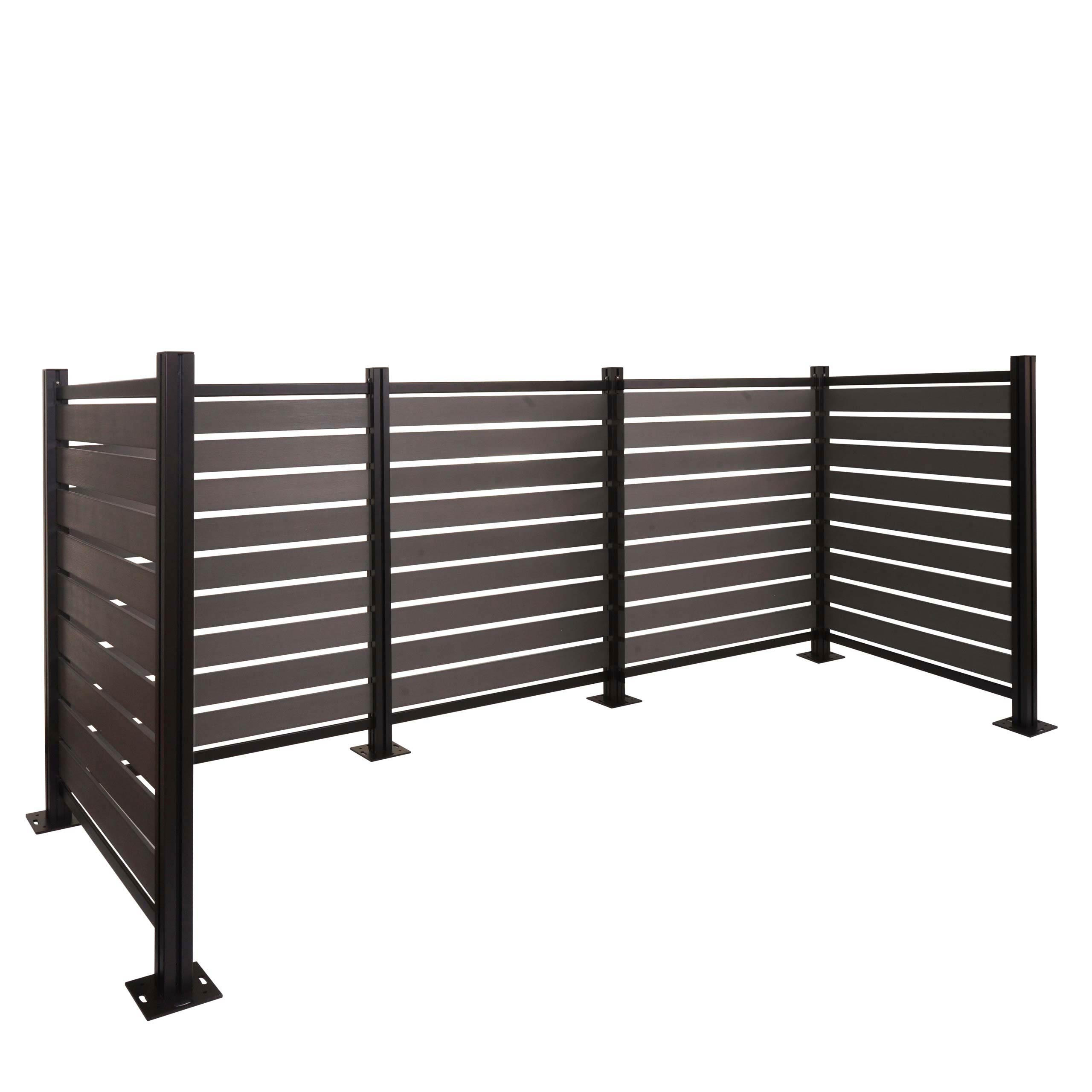 ALU MÜLLTONNEN-ZAUN Grau - Grau, Metall (300/130/110cm) - MCW