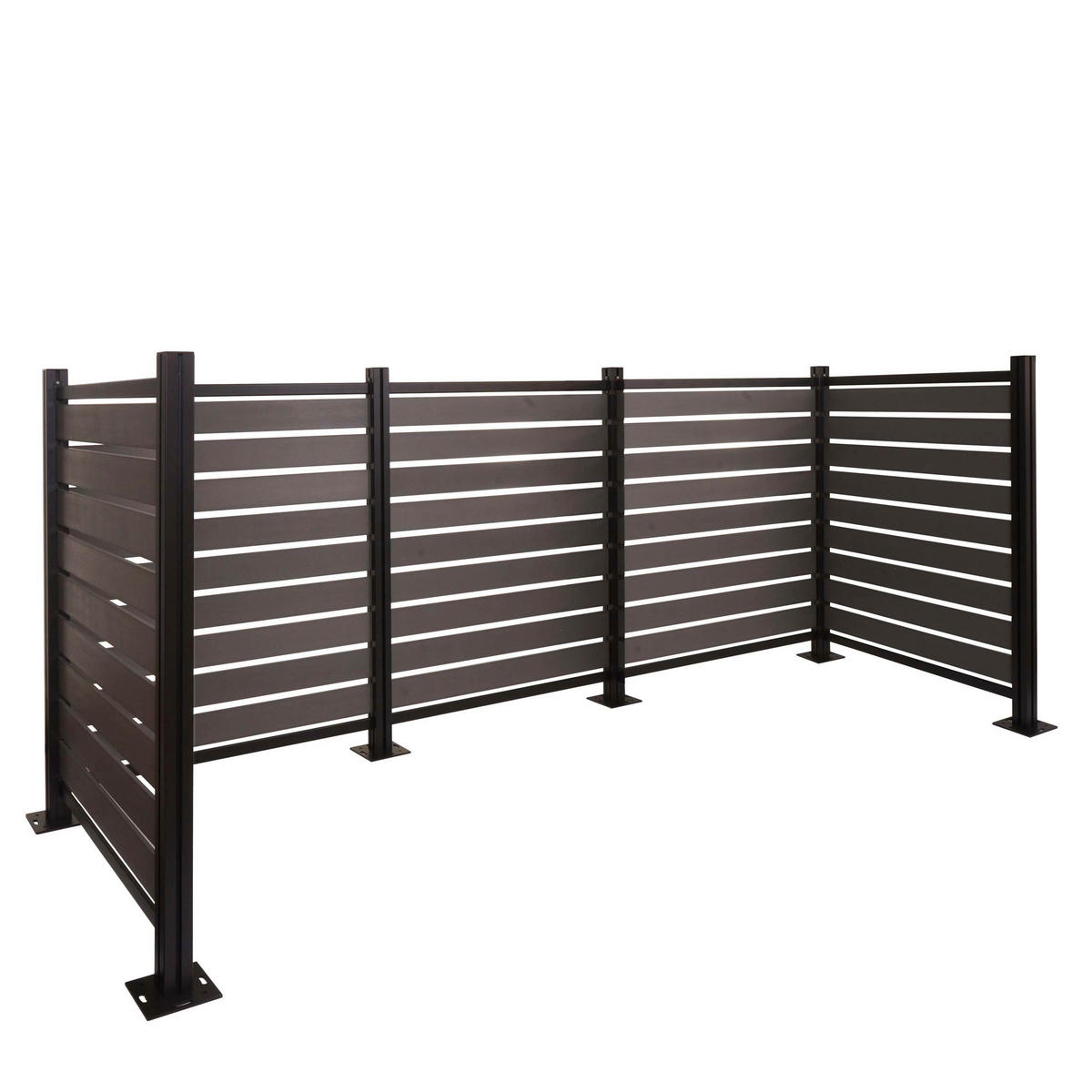 ALU MÜLLTONNEN-ZAUN Grau - Grau, Metall (300/130/110cm) - MCW