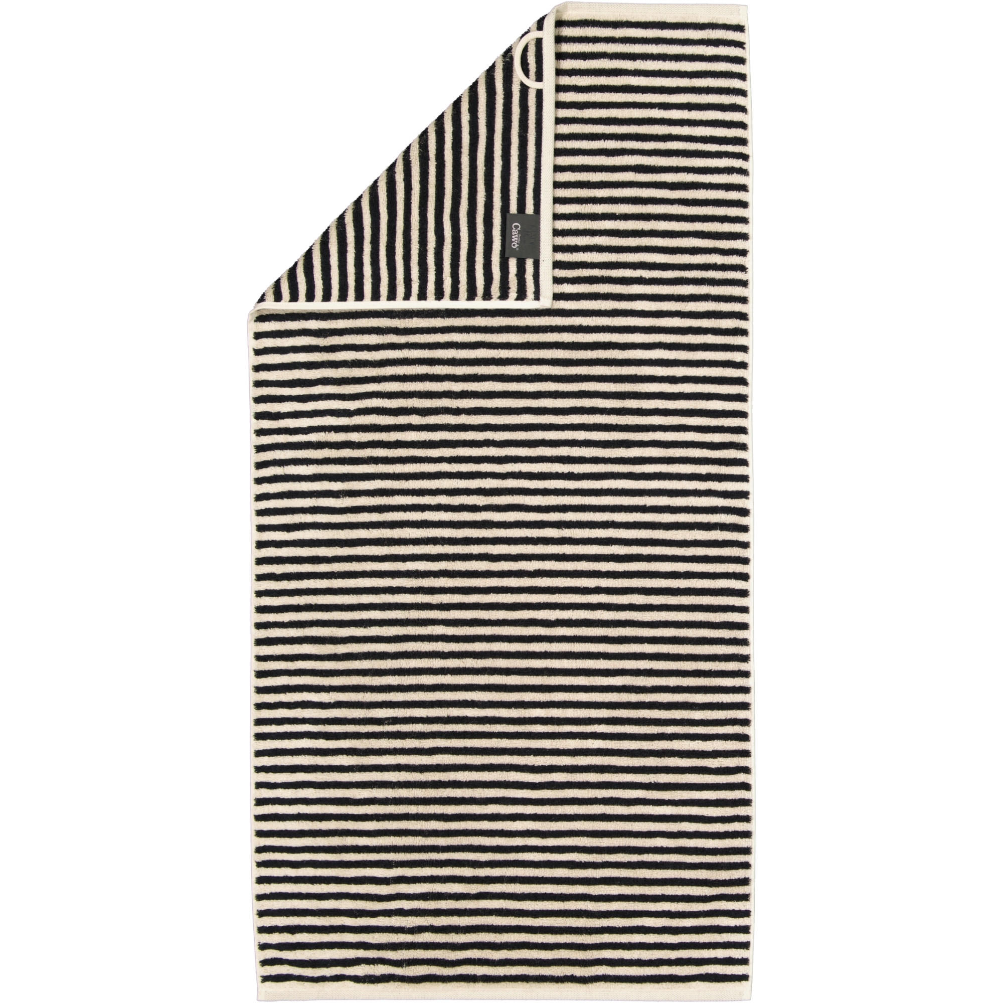 GÄSTETUCH NATURAL STREIFEN 6216 NATUR-SCHWARZ - 39 - Schwarz, Textil (30/50cm) - Cawoe
