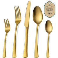 BESTECKSET 30-teilig matt Gold für 6 Personen - Goldfarben, Metall