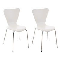 BESUCHERSTUHL 2er Set Berlin Holz Weiß - Weiß, Holz (45/85/49cm) - DELUKE