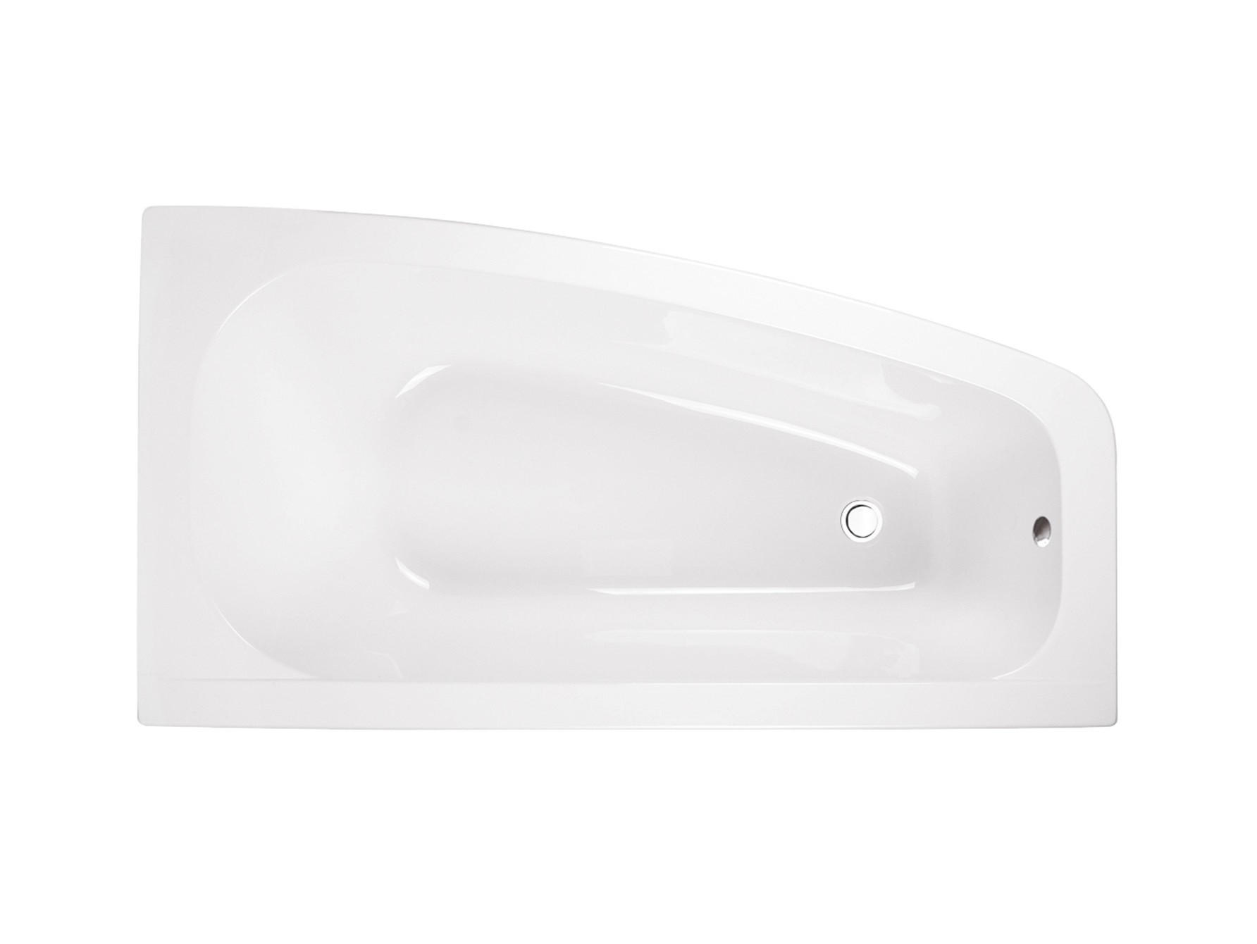 BADEWANNE Eckwanne LUNA 150/80 Rechts Ablauf & Füße - Weiß, Kunststoff (80/60.5/150cm) - bad land