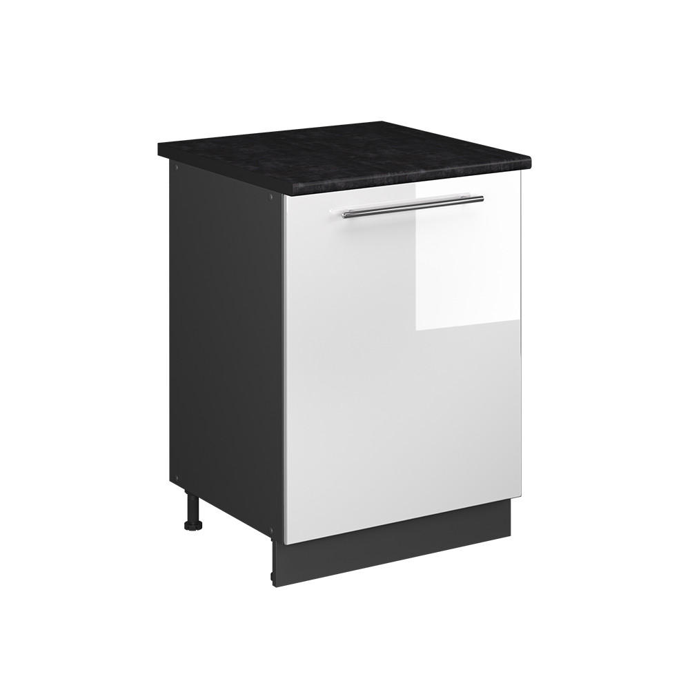 Vicco SPODNÍ SKŘÍŇKA KUCHYŇSKÉ LINKY Fame-Line, Bílá vysoký lesk/Antracit, 60 cm 1 dvířka s pracovní deskou