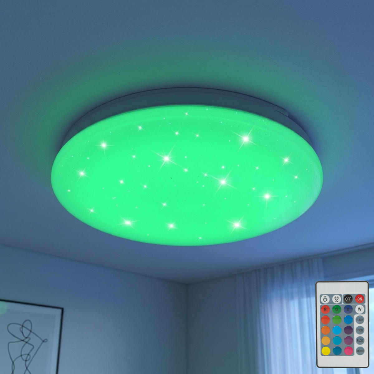 LED DECKENLEUCHTE Weiß mit RGB Farbwechsel - Weiß, Metall (25/25/9cm)
