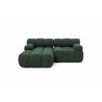 ECKSOFA L-form Mini Modular, Bouclé-Stoff Abriamo, Dunkelgrün, Links, Selia - Dunkelgrün, Holz (190/160cm) - Kaiser Möbel