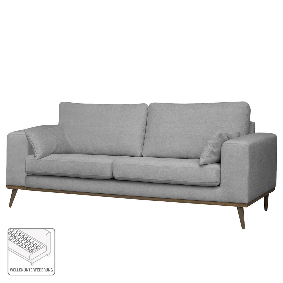 2-SITZER SOFA - Eichefarben/Grau, Textil (197/81/88cm) - home24