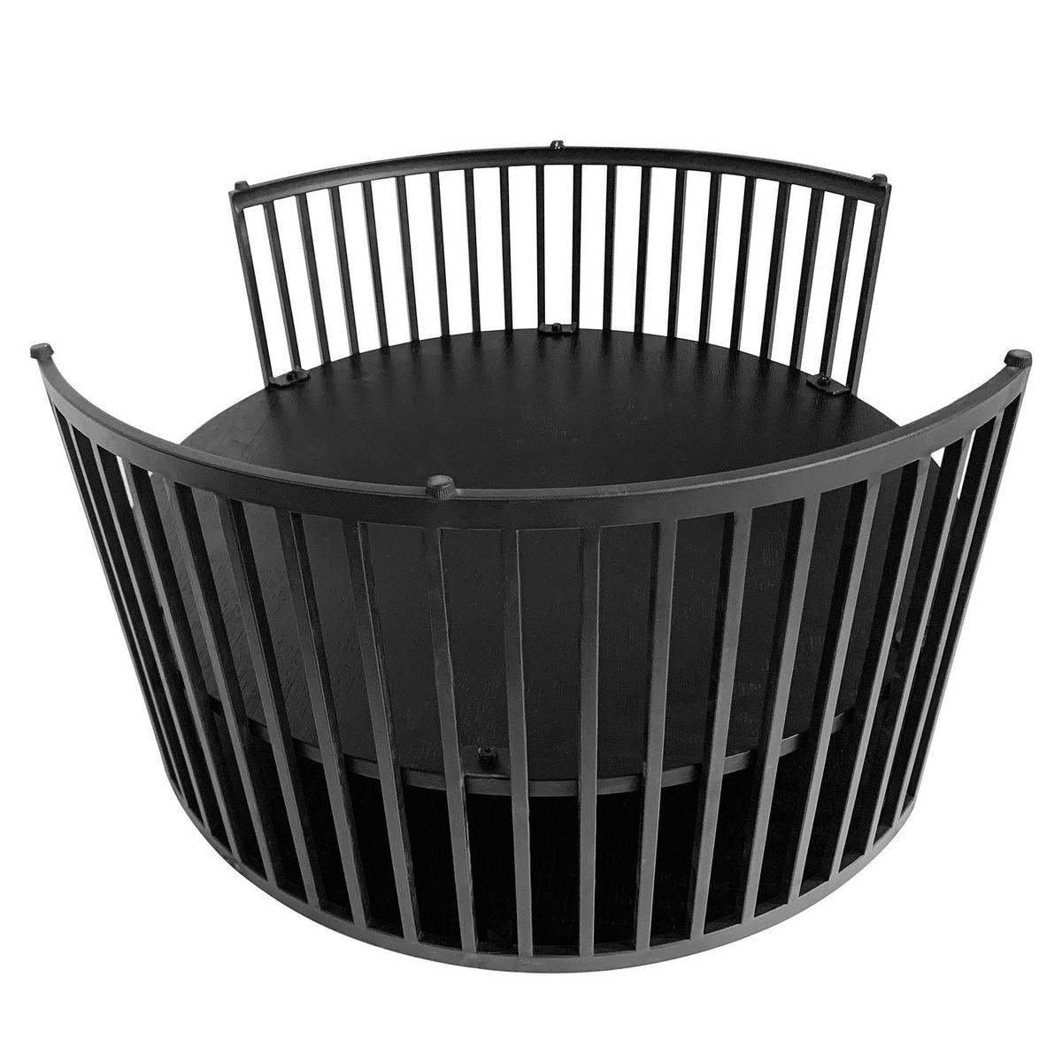 HOME24 Couchtisch Allumnu - Eichefarben/Schwarz, Holzwerkstoff/Metall (77/77/41cm) - home24