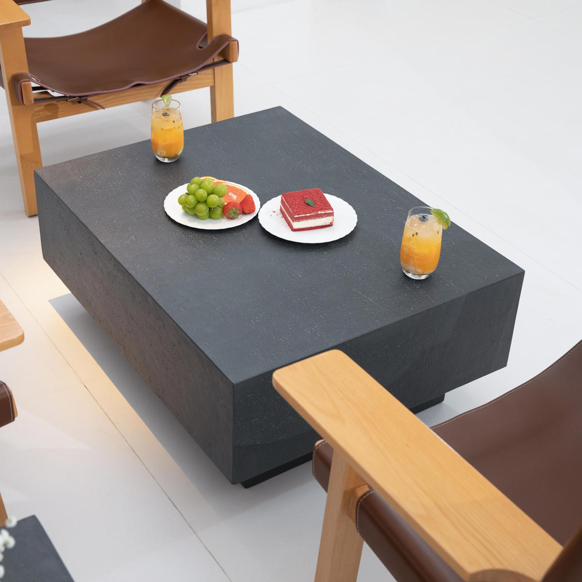 COUCHTISCH TEVERE aus GF-Beton Rechteck, Wetterbeständig, 86x86x36 cm - Dunkelgrau, Naturmaterialien (86/86/36cm) - Elementi