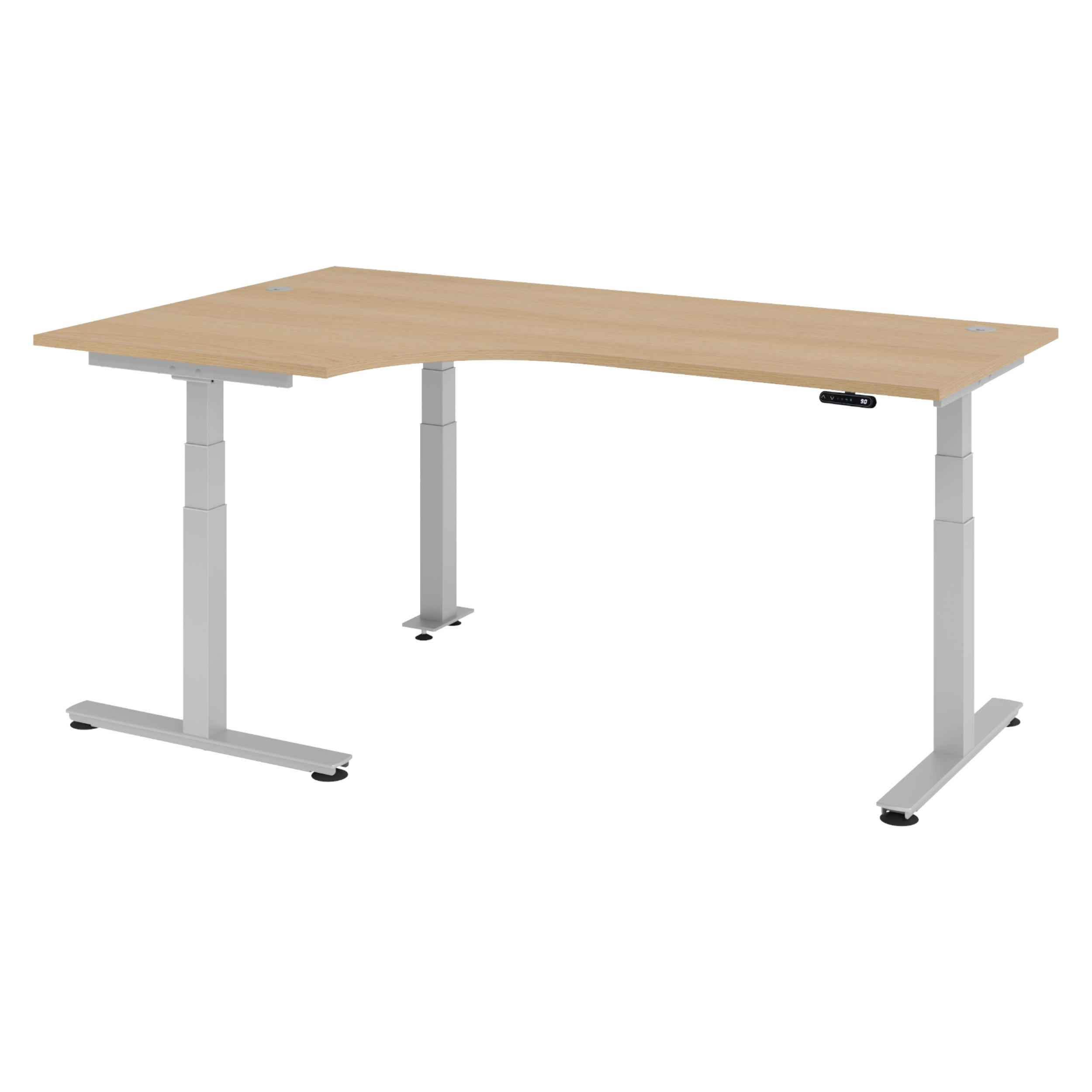 SCHREIBTISCH elektrisch XDSM 120/200/72 cm in Eichefarben/Silberfarben - Eichefarben/Silberfarben, Holzwerkstoff (120/200/72cm) - bümö