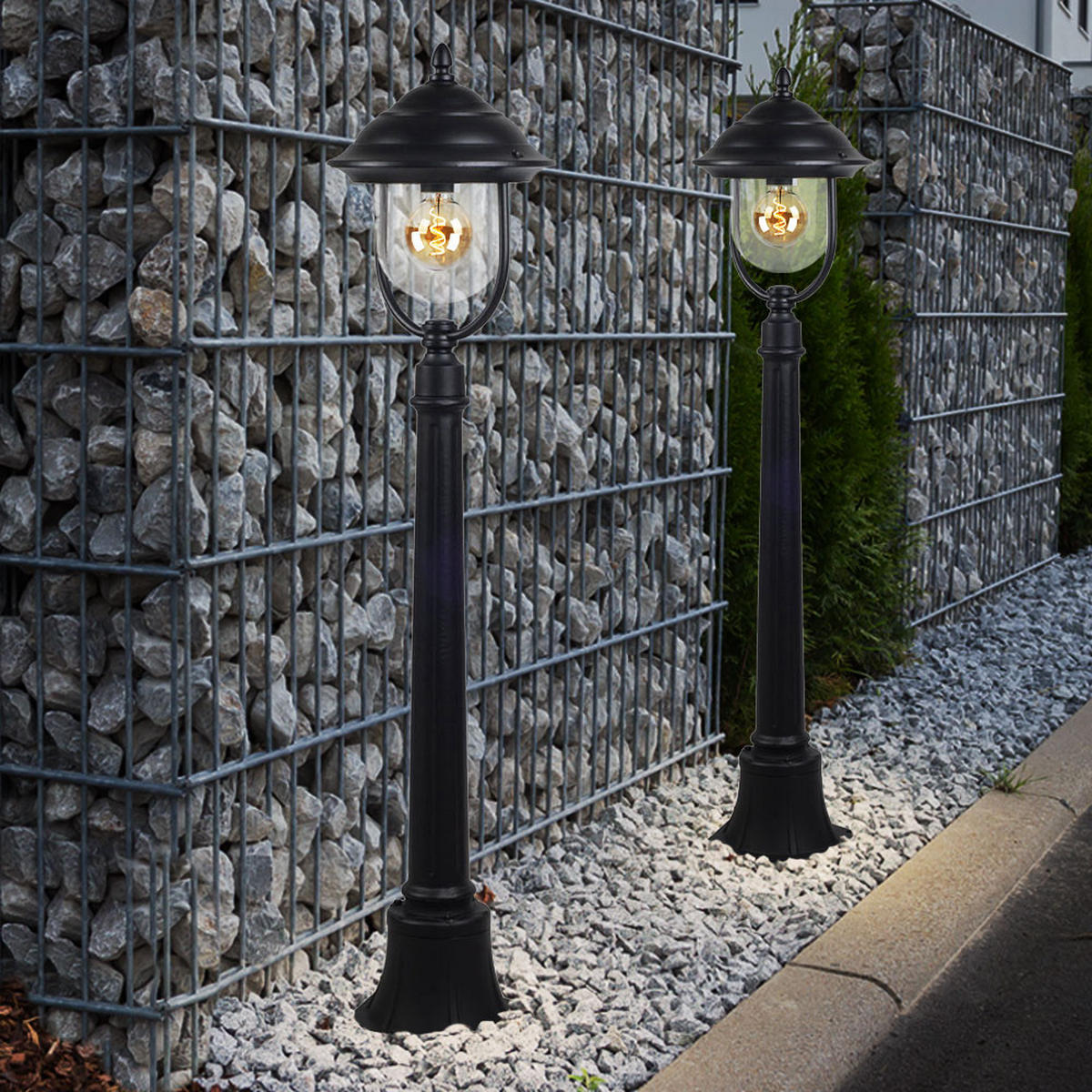 LED WEGELEUCHTE Alu Schwarz - Schwarz, Metall (25/111/111cm)