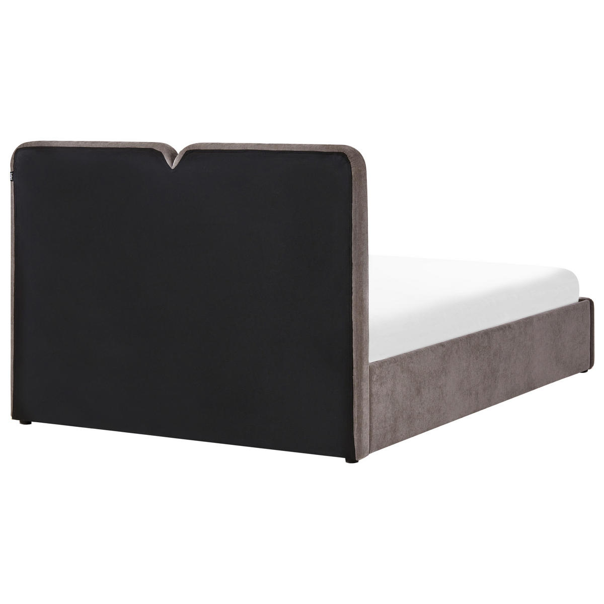 BETT mit Stauraum 140/200 cm Chenillegewebe Taupe Arbois - Taupe, Textil (140/200cm) - Beliani