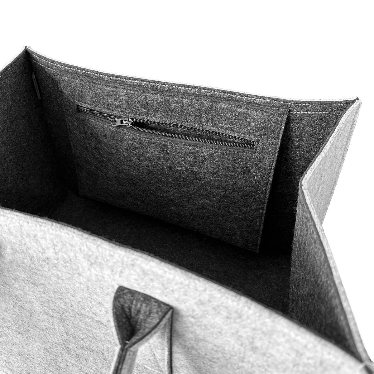 EINKAUFSKORB aus Filz - Dunkelgrau, Textil (40/27/40cm) - Miqio Design